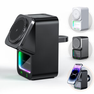 DH19 4IN1 Magnetic Wireless Charger Stand With Speaker — WECENT GaN and wireless charger manufacturer