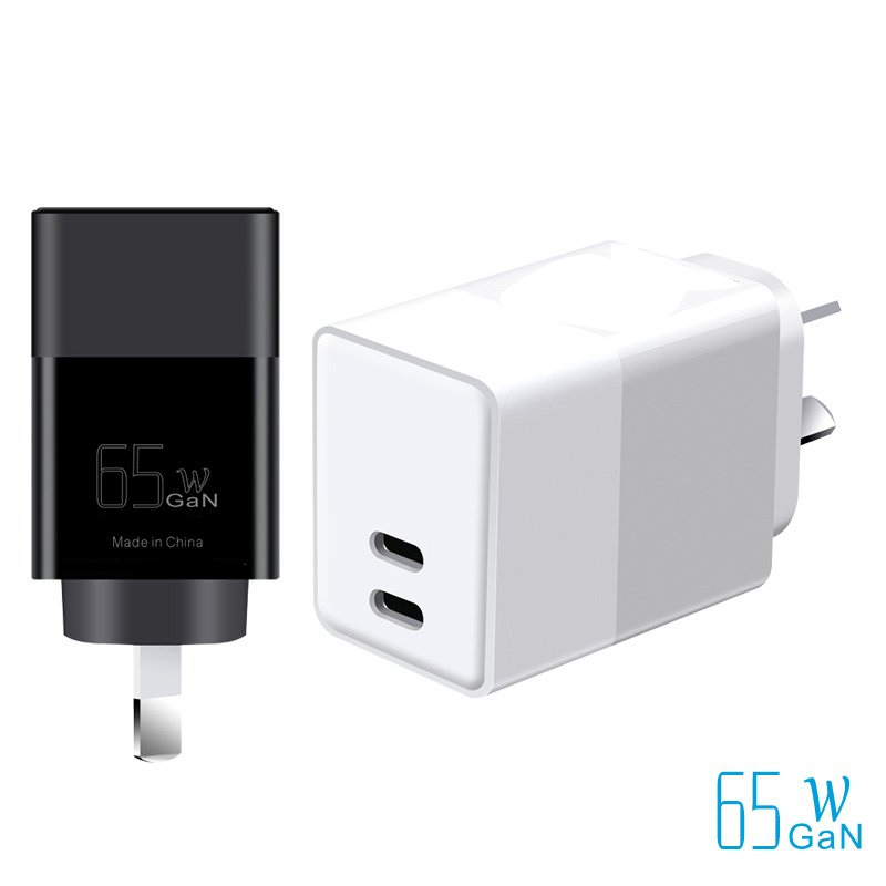 WEP-65-CC Black&White 65W GaN Charger — WECENT GaN and wireless charger manufacturer