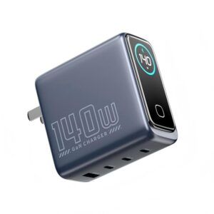 WEX140S 140W Smart Screen GaN Charger with AI Display — WECENT GaN and wireless charger manufacturer