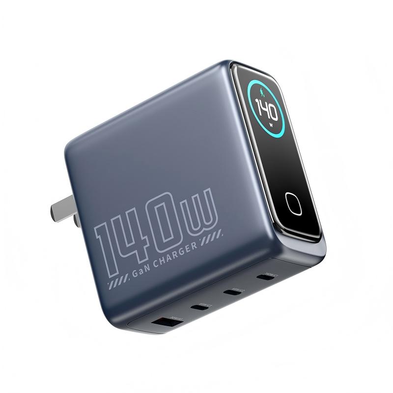 WEX140S 140W Smart Screen GaN Charger with AI Display — WECENT GaN and wireless charger manufacturer