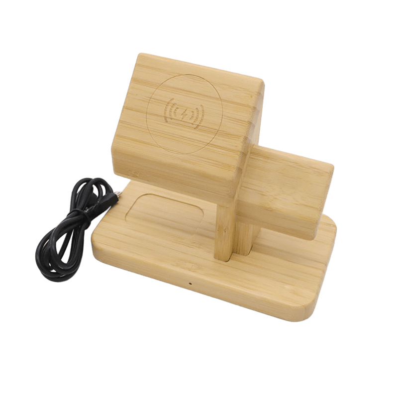 3-in-1 MagSafe15W Bamboo Iphone Wireless Charger — product detail view