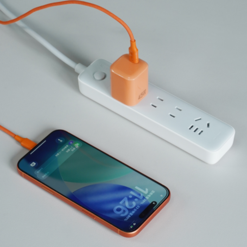 45W Cosmic Orange Charger — WECENT GaN and wireless charger manufacturer