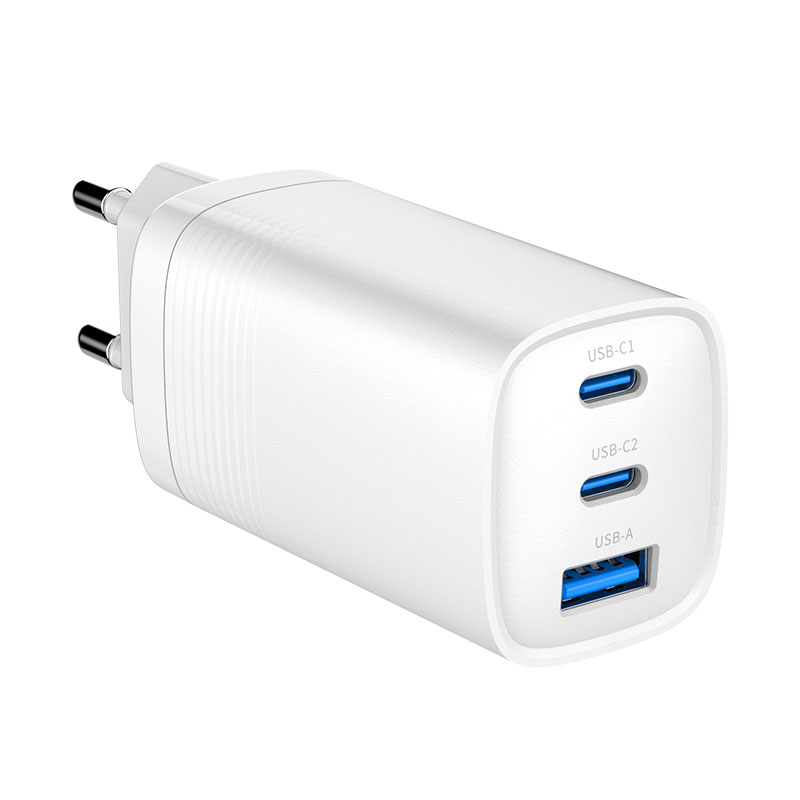 Custom WEG-65W-N Black & White 65W GaN Charger with EU,UK,US,AUS Plug — WECENT GaN and wireless charger manufacturer