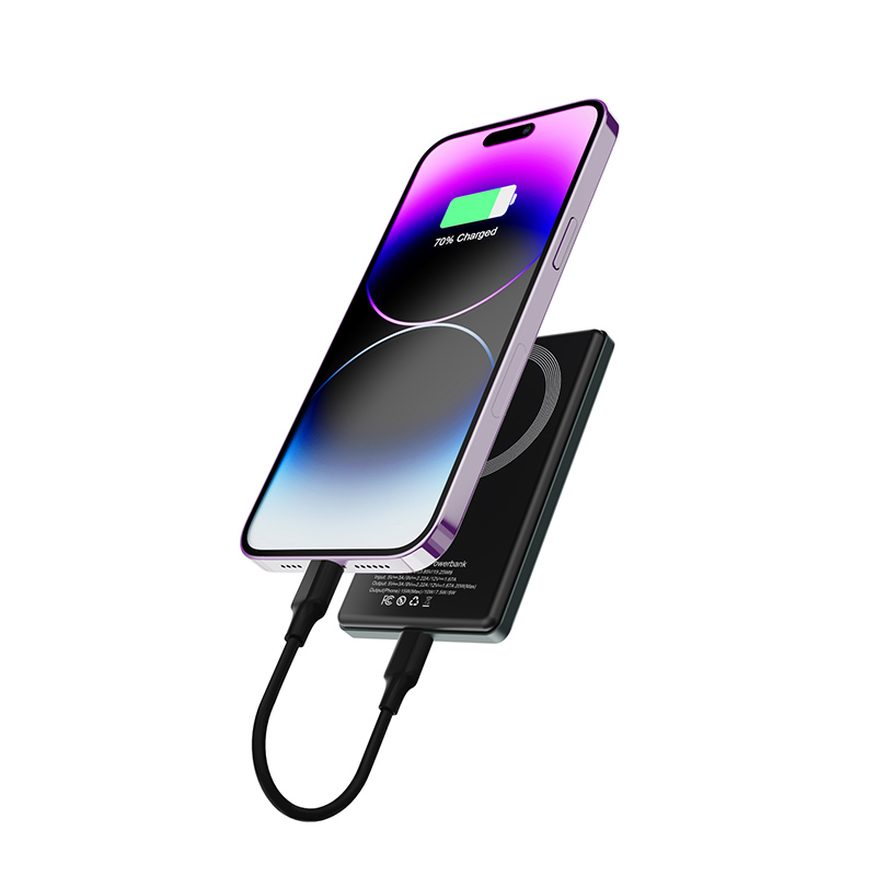 L8 Magsafe Wireless charger power bank with Qi2 — WECENT GaN and wireless charger manufacturer