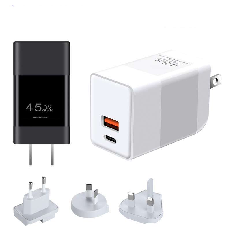 WEP-45-CA 45W GaN Charger With Customizable EU,UK,US,AUS Plug — WECENT GaN and wireless charger manufacturer