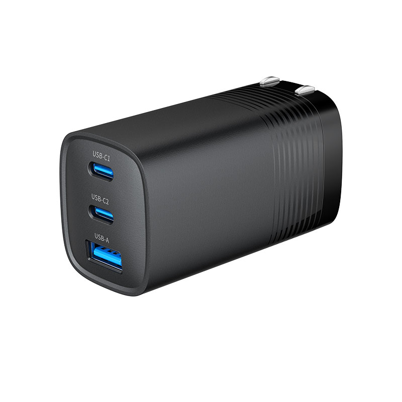 Custom WEG-65W-N Black & White 65W GaN Charger with EU,UK,US,AUS Plug — product detail view
