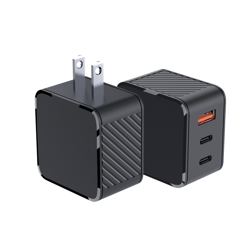 Custom 65W Black&White GaN Charger With EU,UK,US,AUS Plug — product detail view