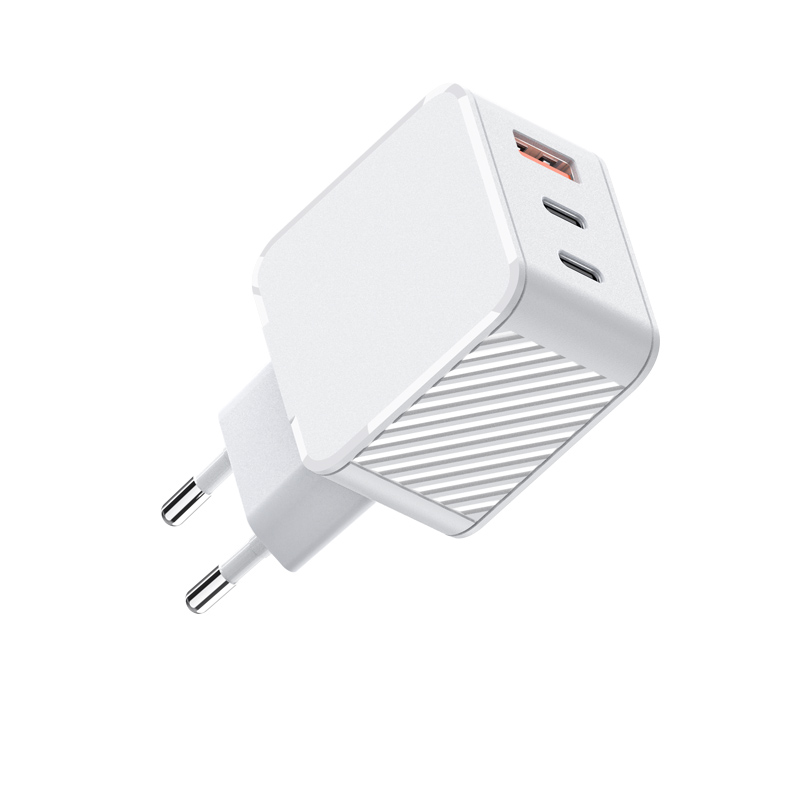 Custom 65W Black&White GaN Charger With EU,UK,US,AUS Plug — product detail view
