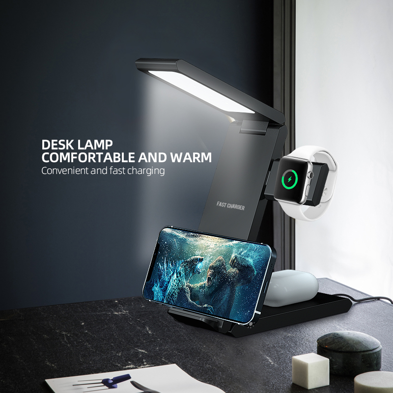 YZ-3 4 in 1 Foldable Wireless Charger With LED Lights — product detail view