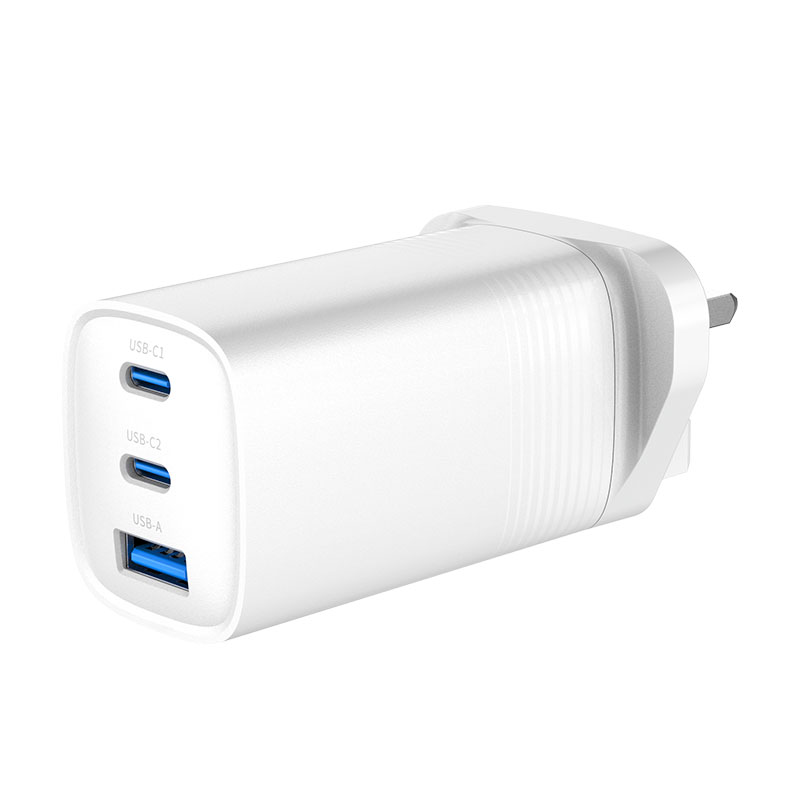 Custom WEG-65W-N Black & White 65W GaN Charger with EU,UK,US,AUS Plug — product detail view