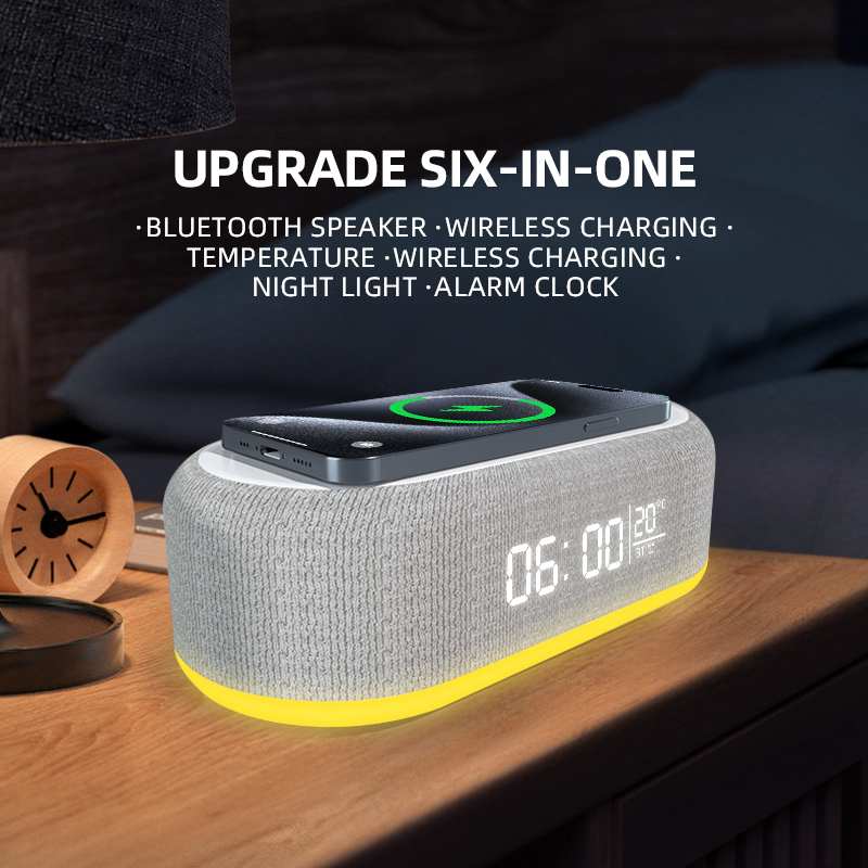 YZ-6B Wireless Charger With Clock and Sound — product detail view